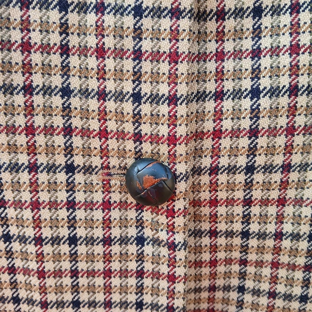 Vintage Talbots Wool Plaid Blazer Size 4 Petite - Picture 4 of 8